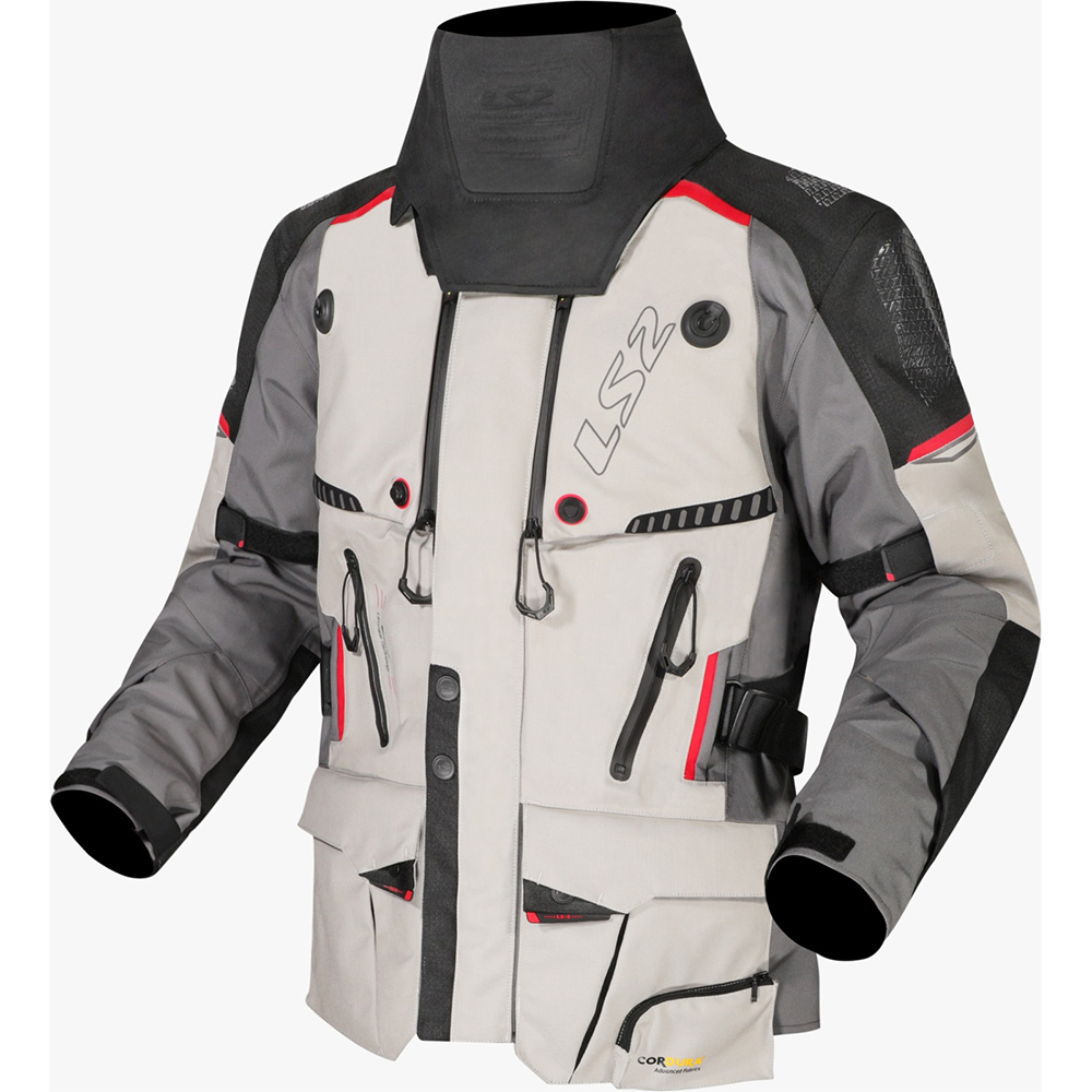 LS2 APOLLO MAN JACKET - GREY BLACK RED