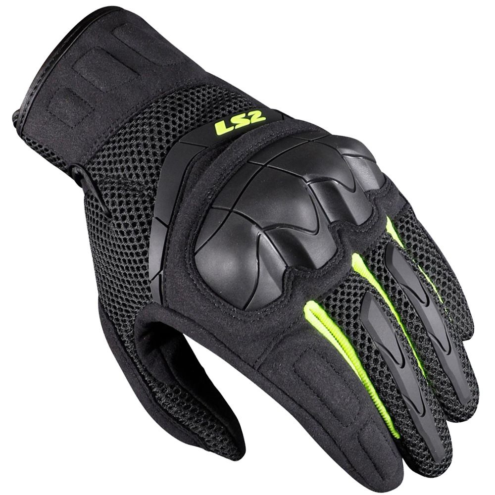 LS2 KUBRA MAN GLOVES - ANTHRACITE H-V YELLOW