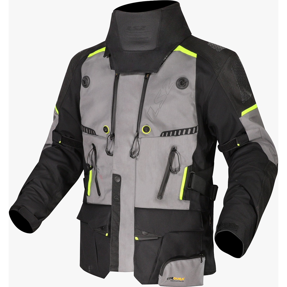 LS2 APOLLO MAN JACKET - BLACK DARK GREY H-V YELLOW
