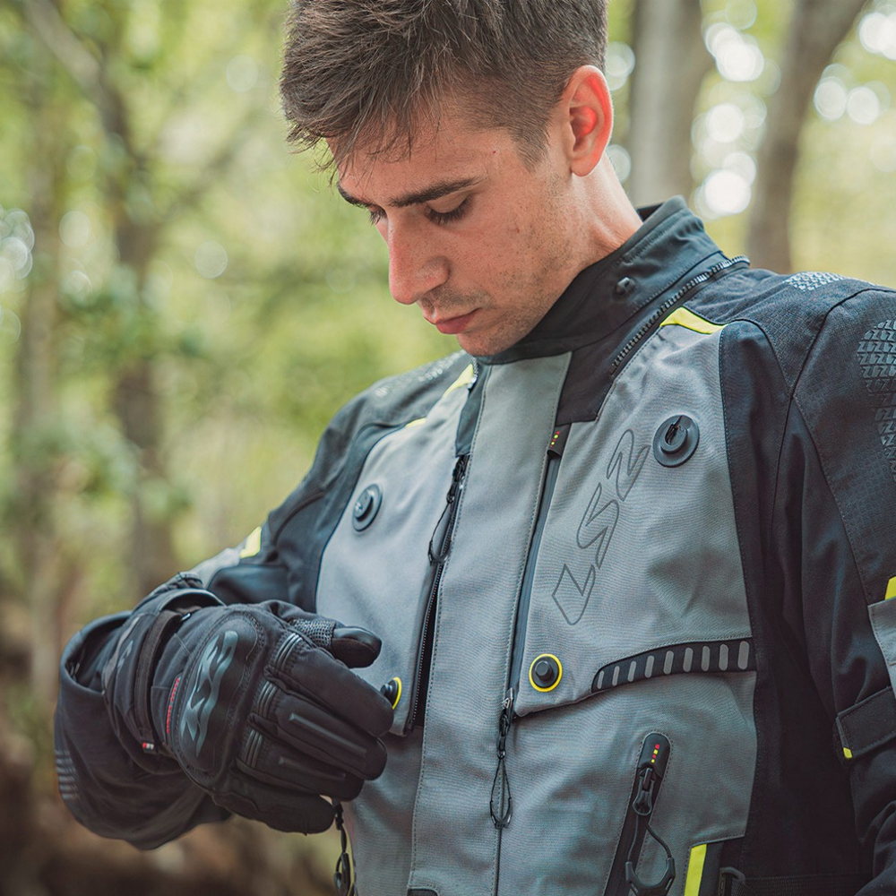 LS2 APOLLO MAN JACKET - BLACK DARK GREY H-V YELLOW - Image 19