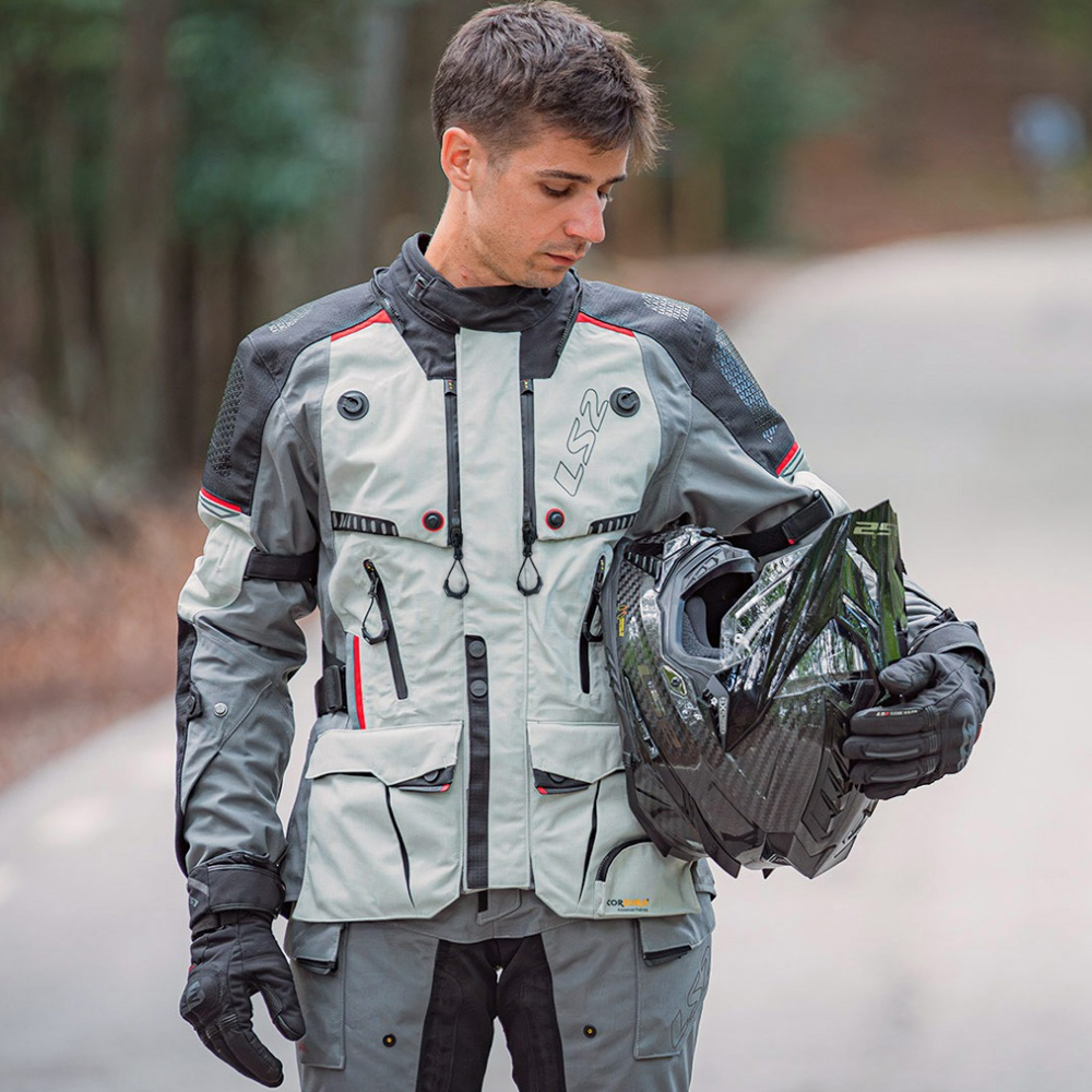 LS2 APOLLO MAN JACKET - GREY BLACK RED - Image 18