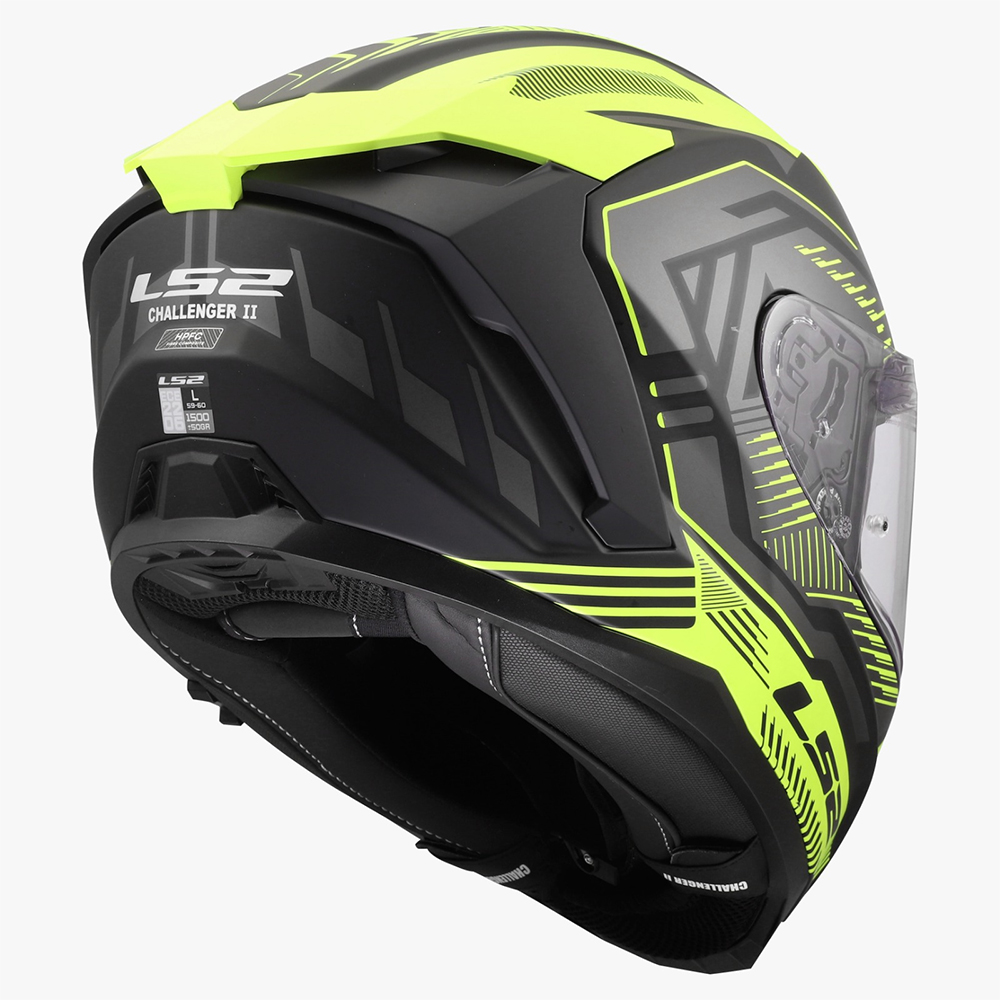 LS2 FF817 CHALLENGER II HELMET - DRAVIX H-V YELLOW - Image 6
