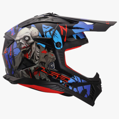 LS2 MX708 FAST II HELMET – ZOMBIE II BLACK RED BLUE
