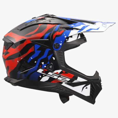 LS2 MX708 FAST II HELMET –  GROTESK WHITE BLUE RED