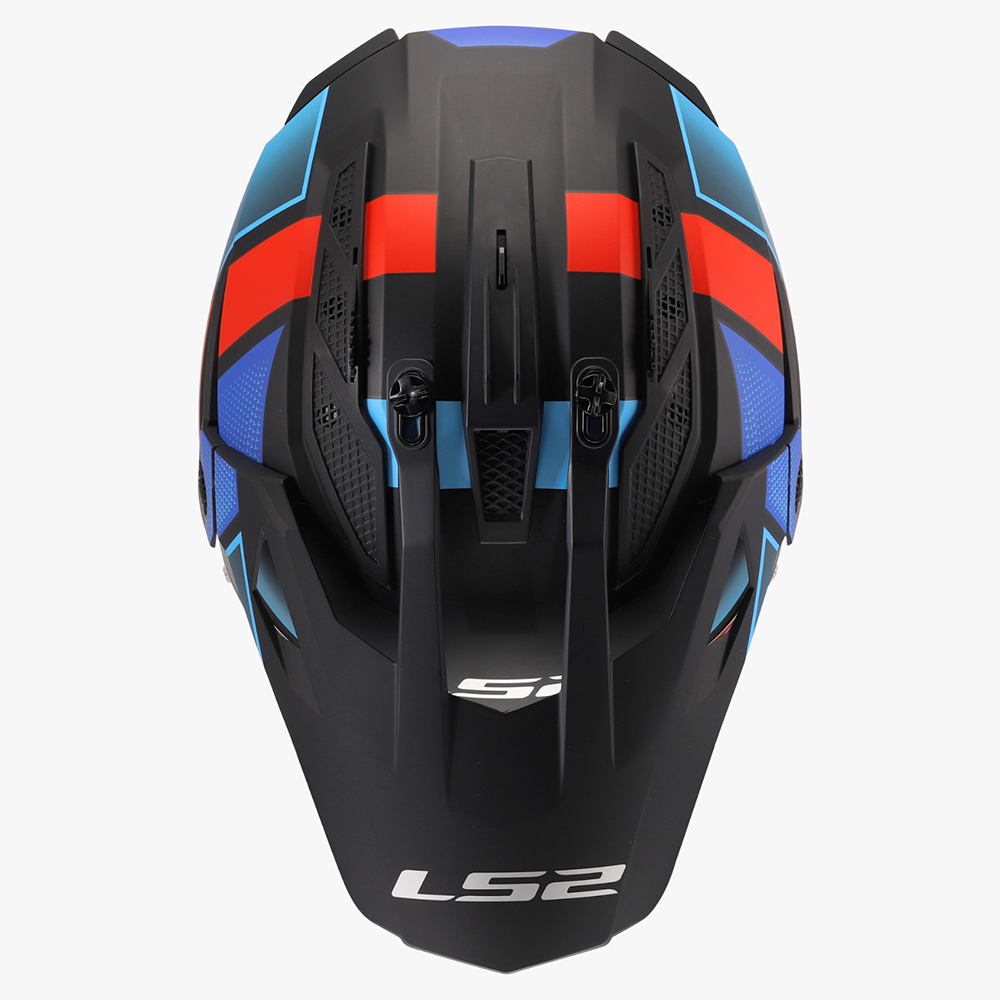 LS2 MX702 PIONEER II HELMET - BLOCK BLACK RED BLUE - Image 8