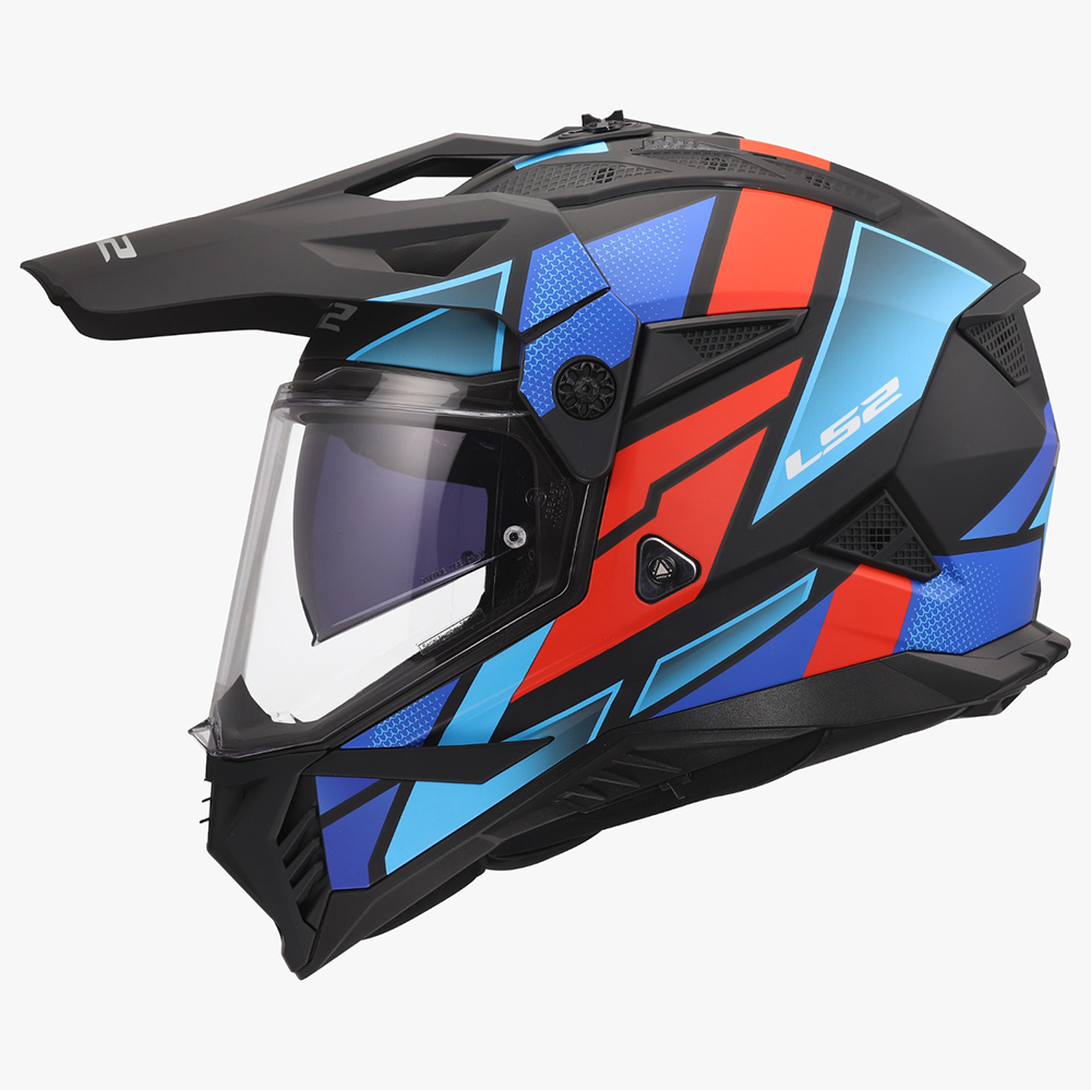 LS2 MX702 PIONEER II HELMET - BLOCK BLACK RED BLUE - Image 7