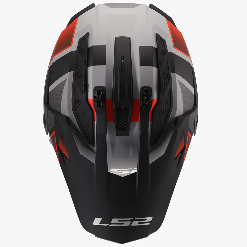 LS2 MX702 PIONEER II HELMET - BLOCK GREY RED - Image 8