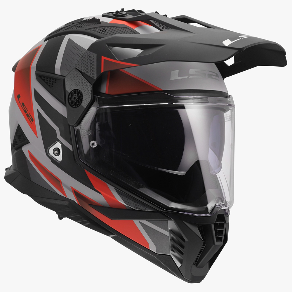 LS2 MX702 PIONEER II HELMET - BLOCK GREY RED - Image 7