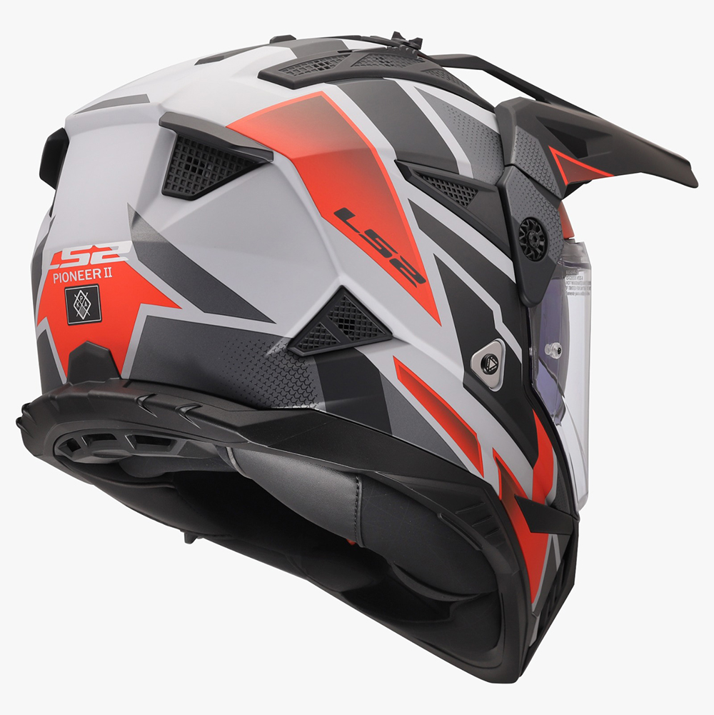 LS2 MX702 PIONEER II HELMET - BLOCK GREY RED - Image 5