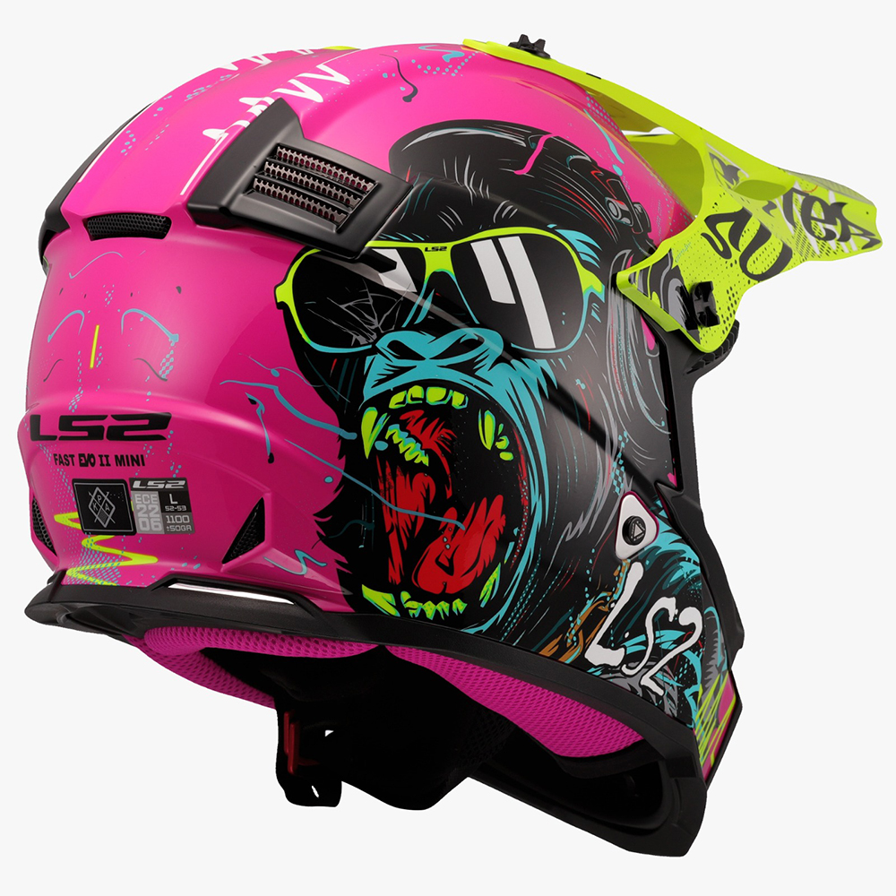 LS2 MX437 FAST II MINI HELMET - GORILLA PURPLE - Image 6