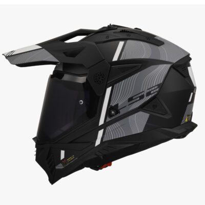 LS2 MX702 PIONEER II HELMET – HILL MATT BLACK WHITE