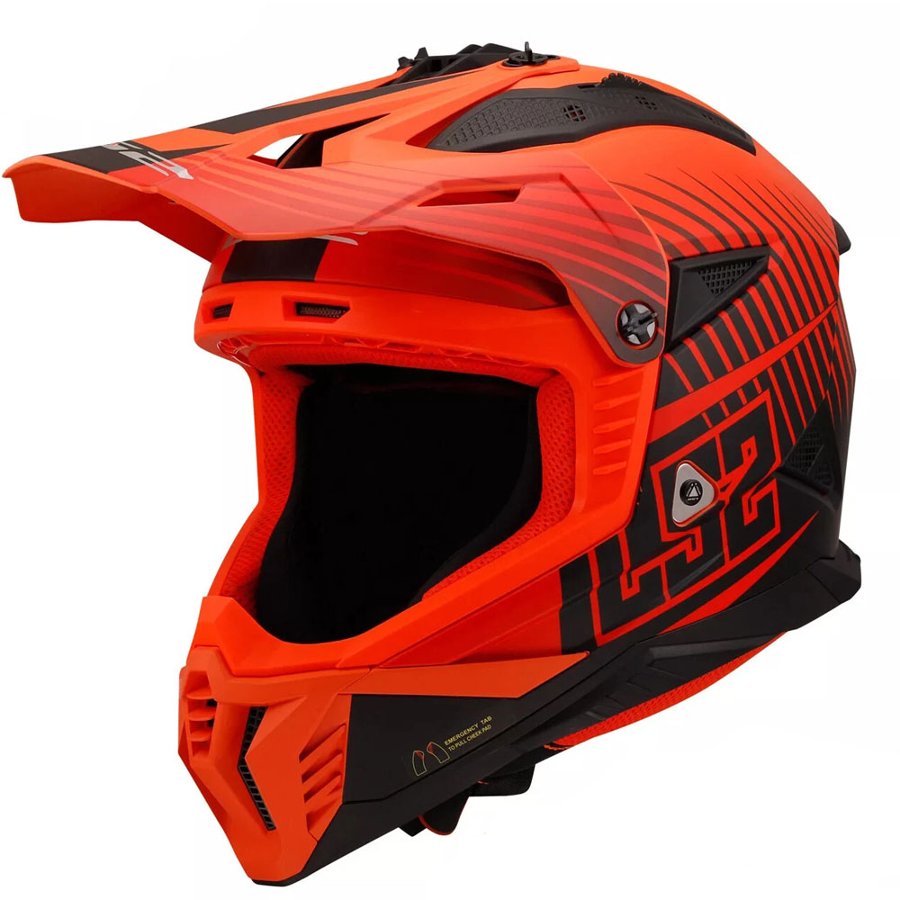 LS2 MX708 FAST II HELMET - DUCK M.H-V ORANGE RED