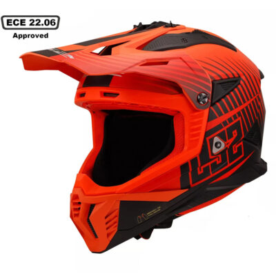 LS2 MX708 FAST II HELMET – DUCK M.H-V ORANGE RED