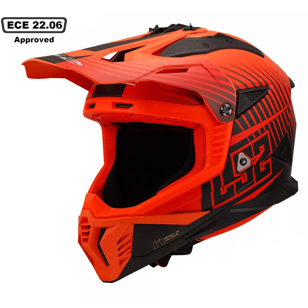 LS2 MX708 FAST II HELMET - DUCK M.H-V ORANGE RED - Image 2