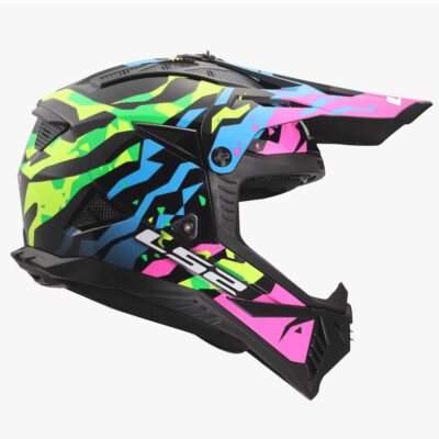 LS2 MX708 FAST II HELMET –  GROTESK BLUE PINK GREEN