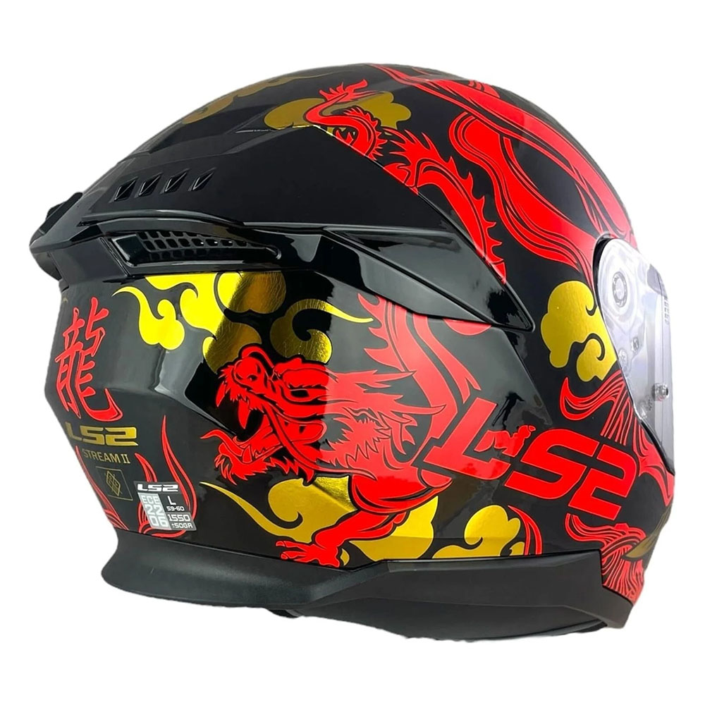 LS2 FF808 STREAM-II HELMET - DRAKO BLACK RED - Image 3