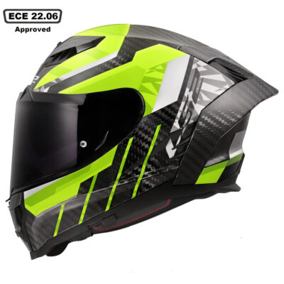LS2 FF807 DRAGON CARBON HELMET – TRAX H-V YELLOW