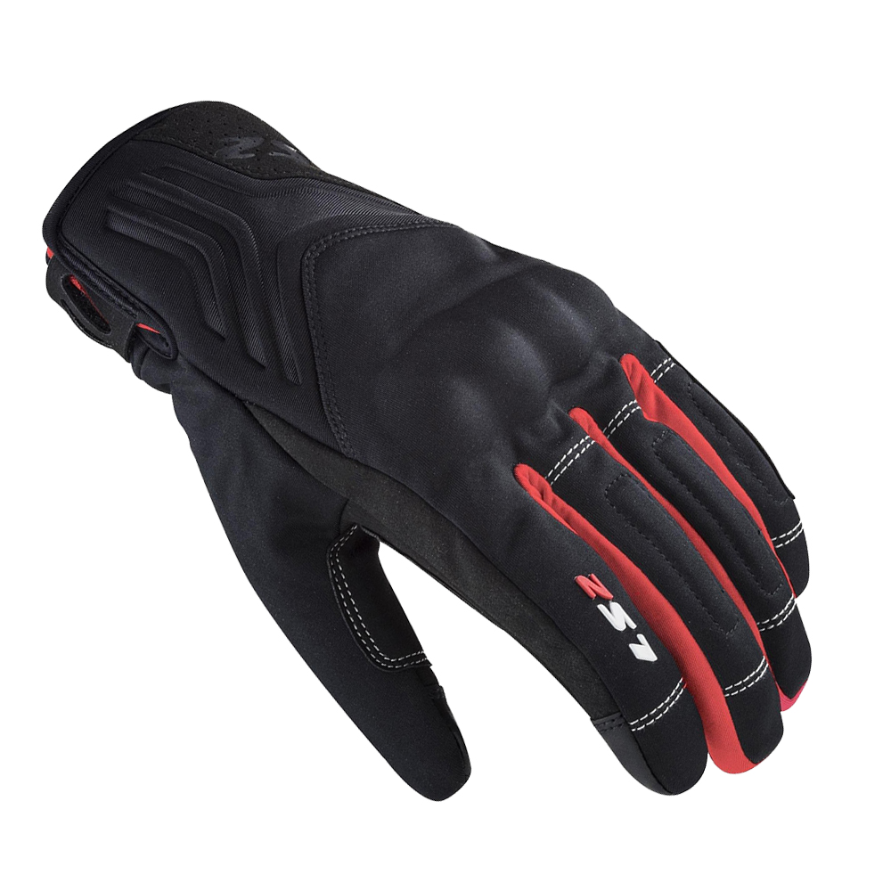 LS2 JET 2 MAN GLOVES - BLACK RED