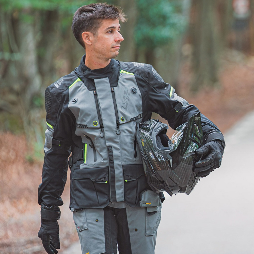 LS2 APOLLO MAN JACKET - BLACK DARK GREY H-V YELLOW - Image 18