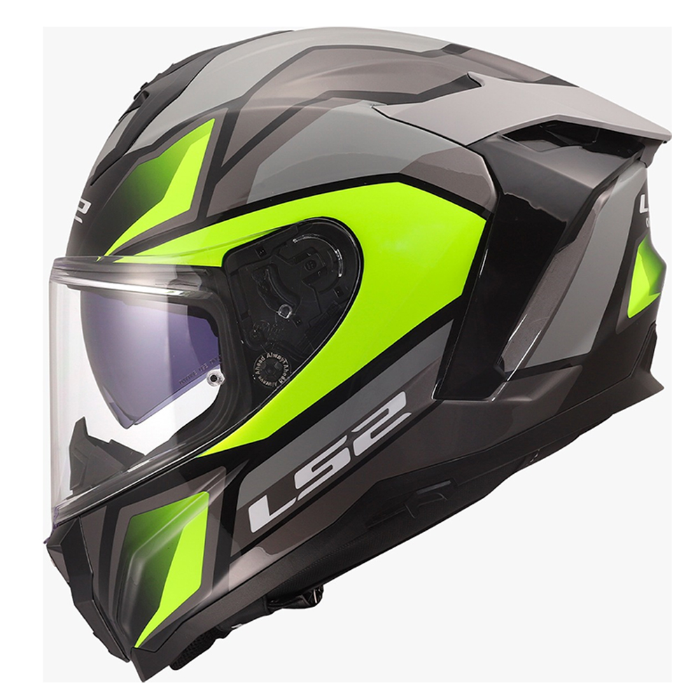 LS2 FF817 CHALLENGER II HELMET - VIPER GREY H-V YELLOW