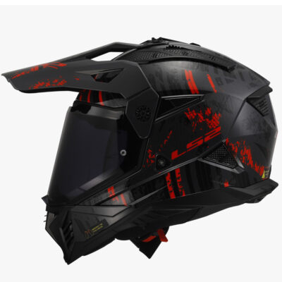 LS2 MX702 PIONEER II HELMET – CRAZY BLACK RED