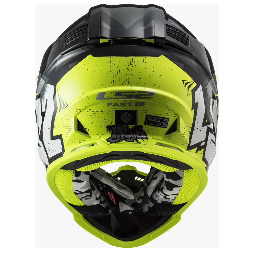 LS2 MX437 FAST II MINI HELMET - CRUSHER BLACK YELLOW - Image 6
