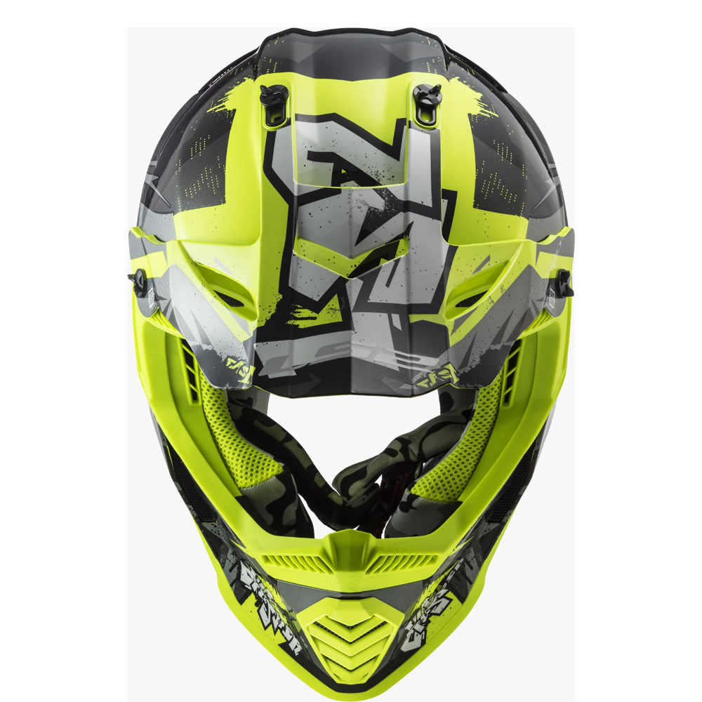 LS2 MX437 FAST II MINI HELMET - CRUSHER BLACK YELLOW - Image 3