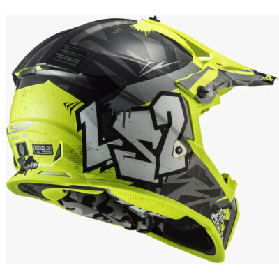 LS2 MX437 FAST II MINI HELMET – CRUSHER BLACK YELLOW