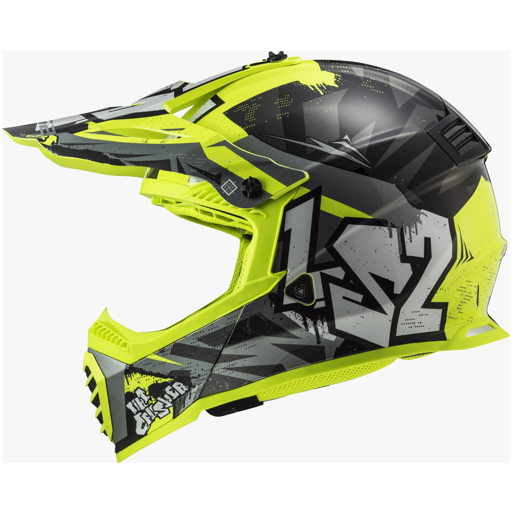LS2 MX437 FAST II MINI HELMET - CRUSHER BLACK YELLOW