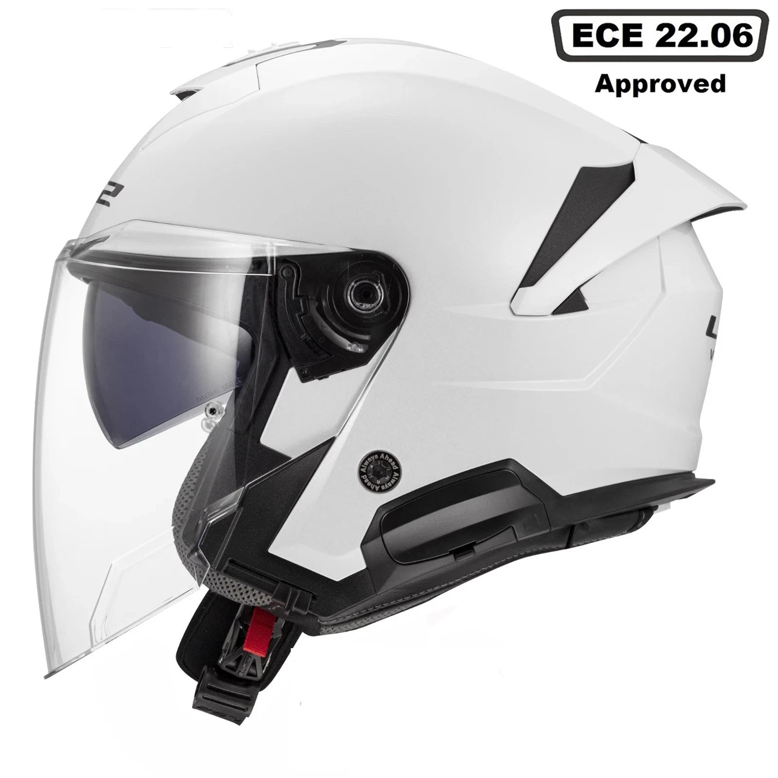 LS2 OF618 VERSO II HELMET - GLOSS WHITE - Image 2