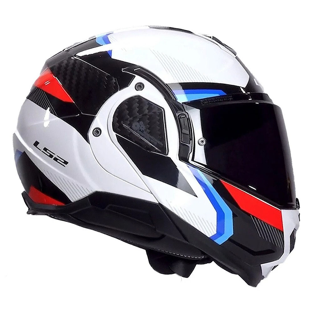 LS2 FF910 ADVANT II HELMET - TRIPLE WHITE BLUE RED - Image 4