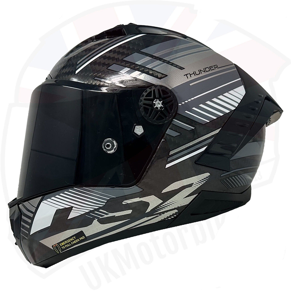 LS2 FF805 THUNDER CARBON HELMET - GREY BLACK - Image 5