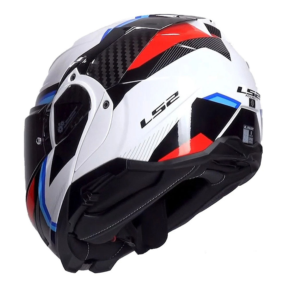 LS2 FF910 ADVANT II HELMET - TRIPLE WHITE BLUE RED - Image 6