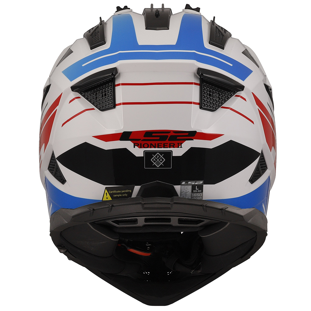 LS2 MX702 PIONEER II HELMET - NAMIB WHITE BLUE RED - Image 4