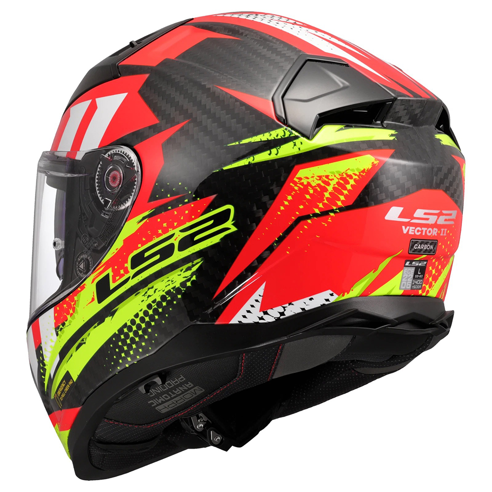 LS2 FF811 VECTOR II CARBON HELMET - TANTIC RED YELLOW - Image 6