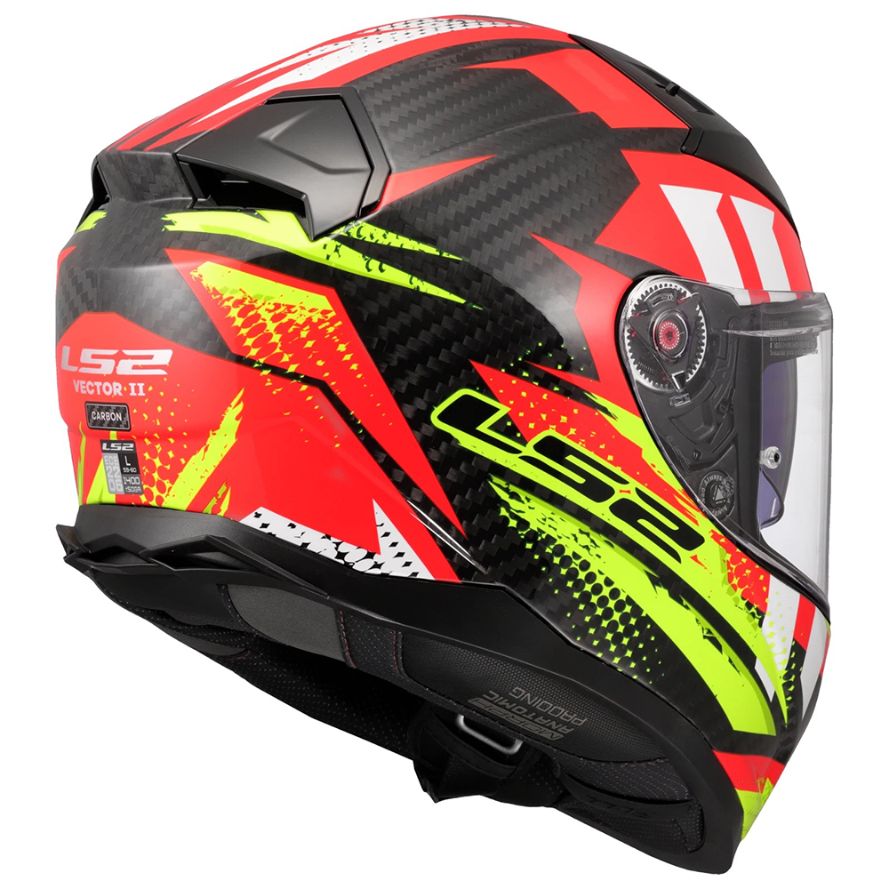 LS2 FF811 VECTOR II CARBON HELMET - TANTIC RED YELLOW - Image 5