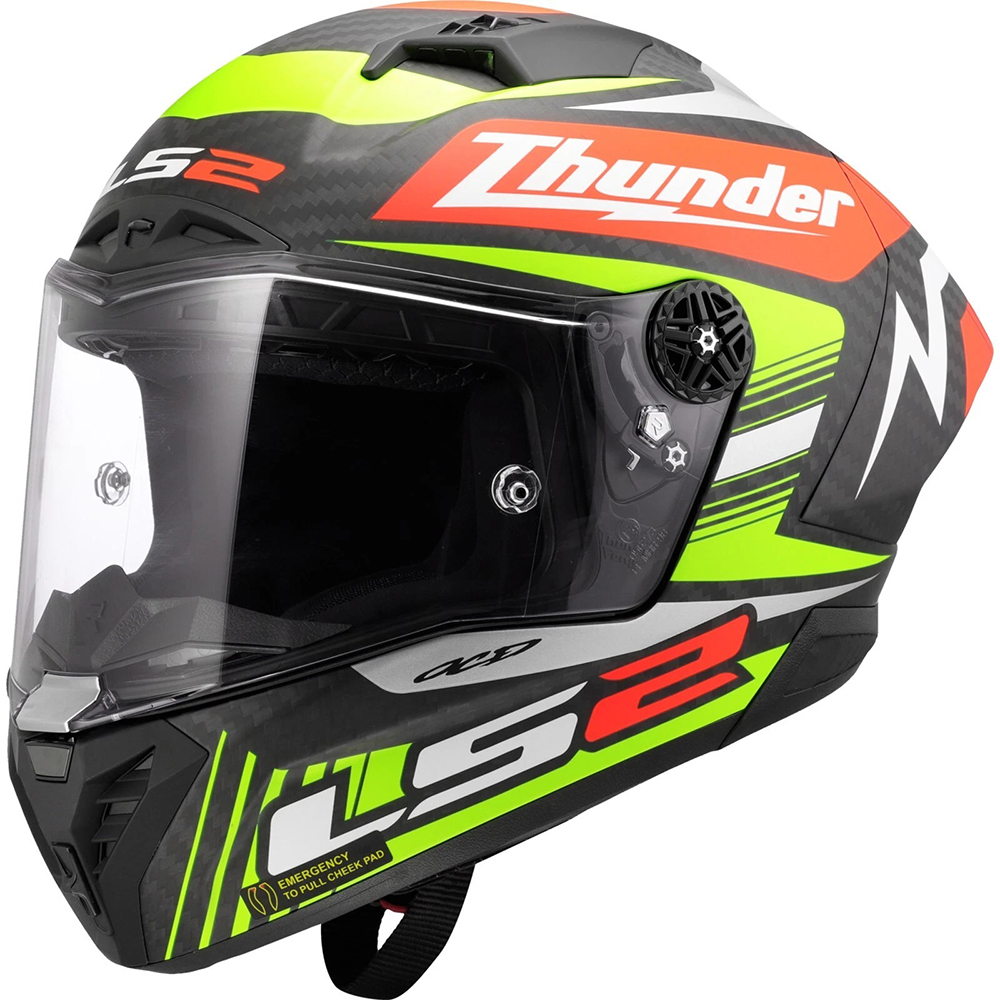 LS2 FF805 THUNDER CARBON HELMET - REPLICA BLACK - Image 8
