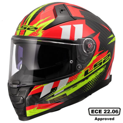 LS2 FF811 VECTOR II CARBON HELMET – TANTIC RED YELLOW