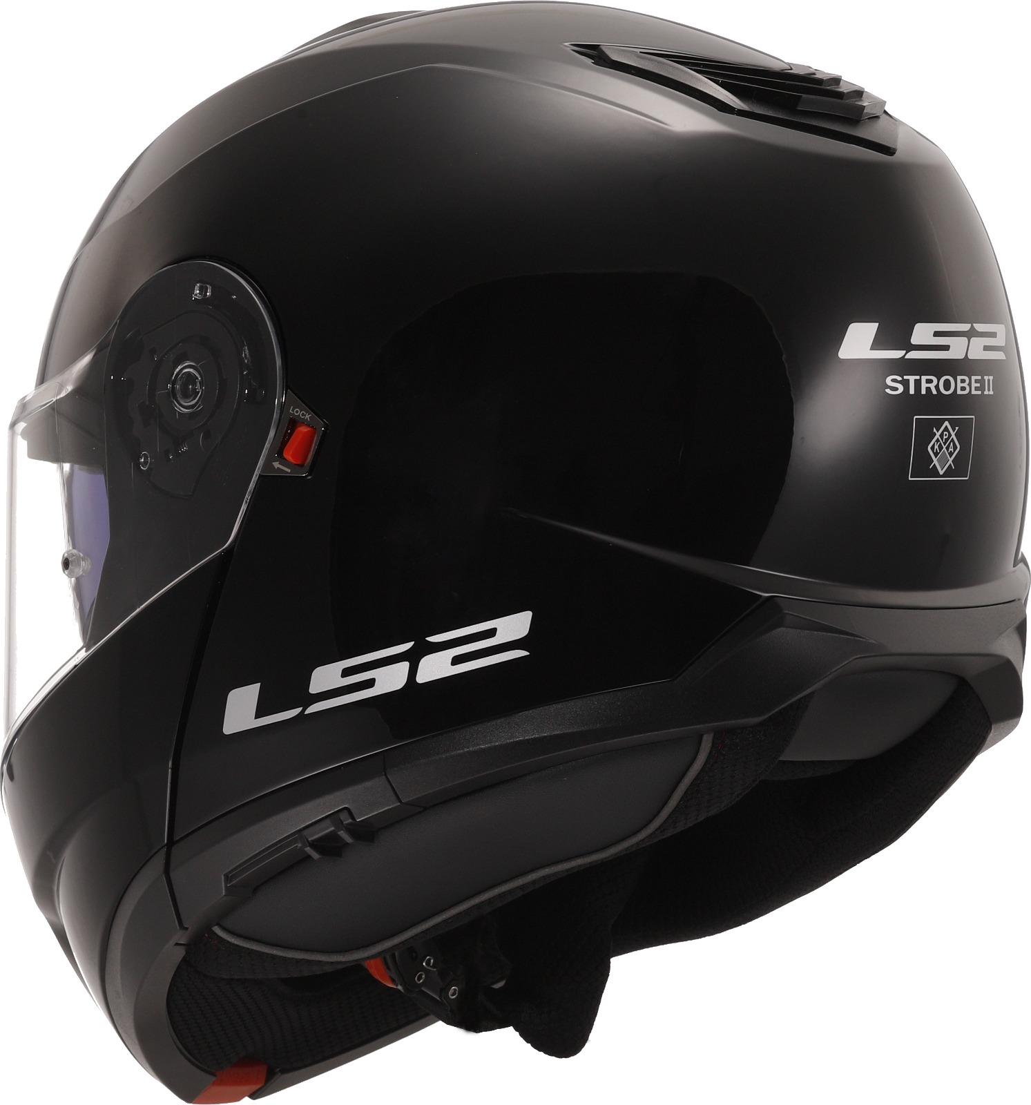 LS2 FF908 STROBE II P/J Helmet - Gloss Black - Image 7