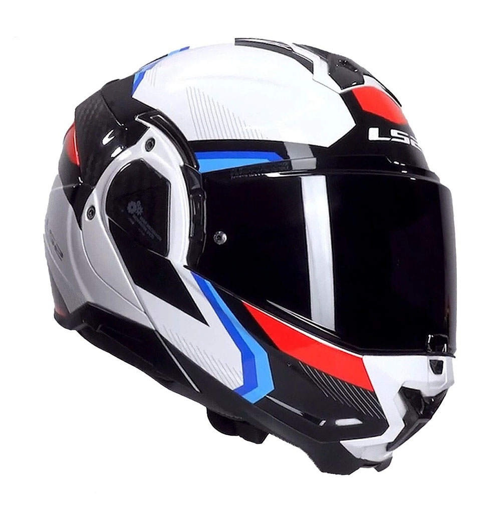 LS2 FF910 ADVANT II HELMET - TRIPLE WHITE BLUE RED - Image 3