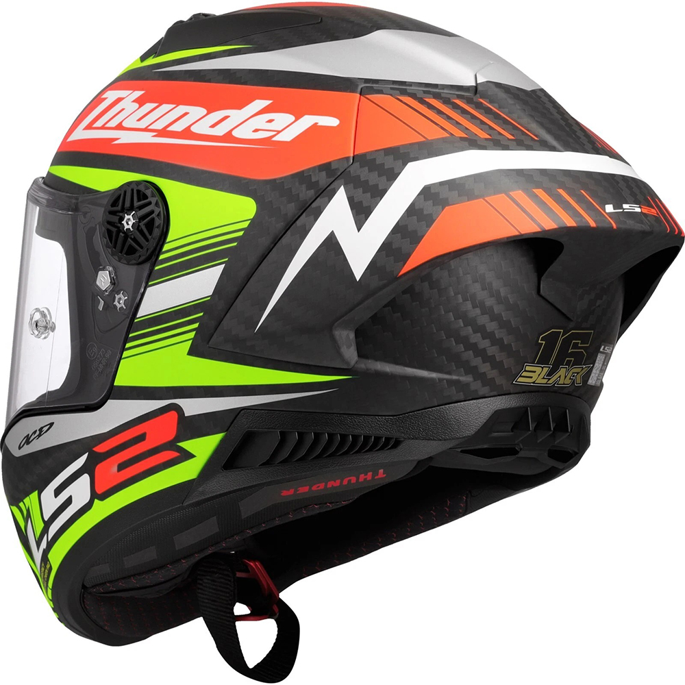 LS2 FF805 THUNDER CARBON HELMET - REPLICA BLACK - Image 4