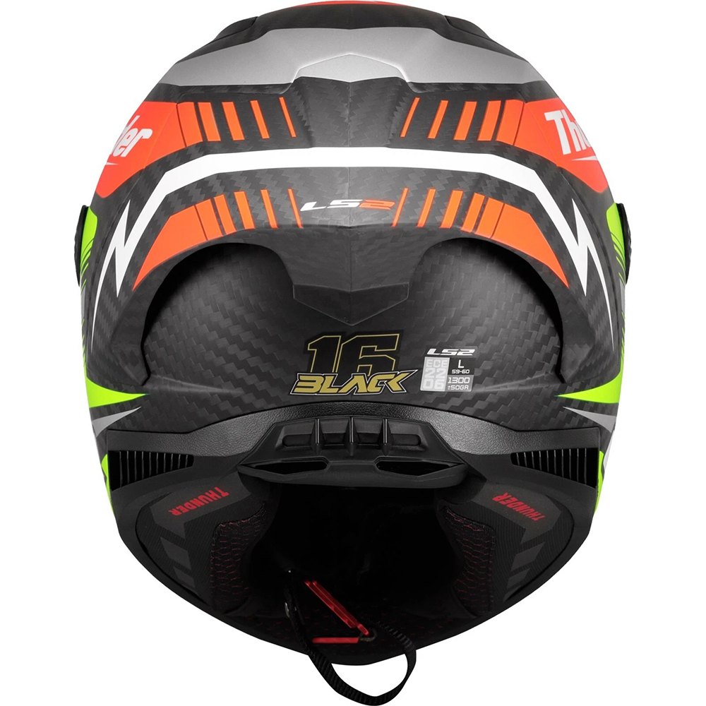 LS2 FF805 THUNDER CARBON HELMET - REPLICA BLACK - Image 7