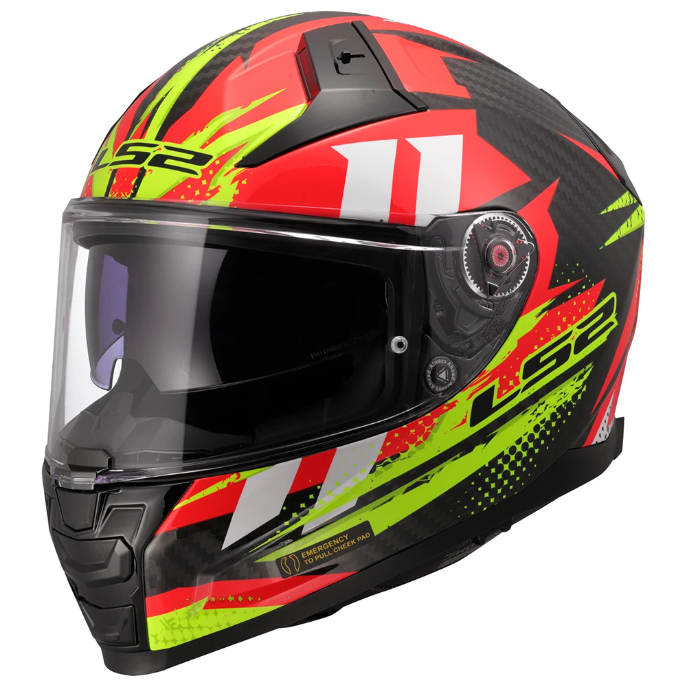 LS2 FF811 VECTOR II CARBON HELMET - TANTIC RED YELLOW