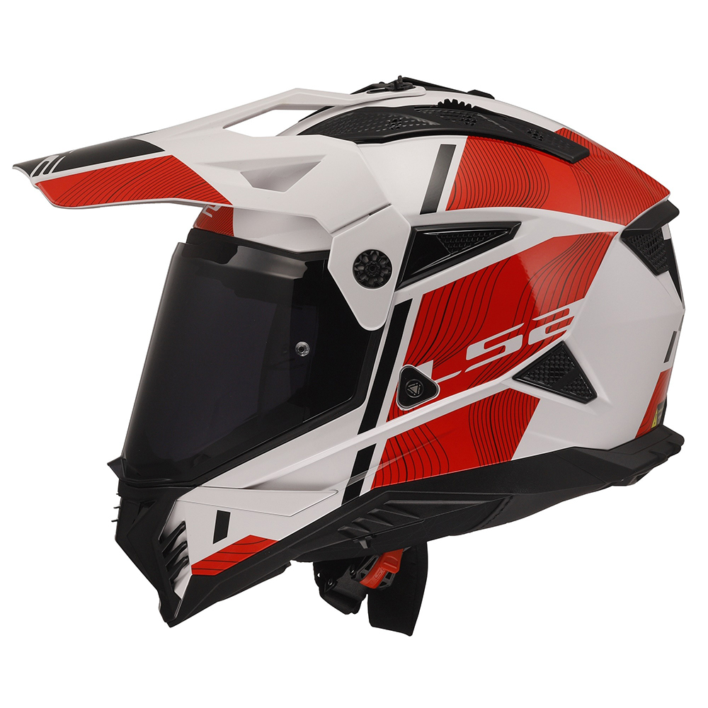 LS2 MX702 PIONEER II HELMET - HILL WHITE RED - Image 3