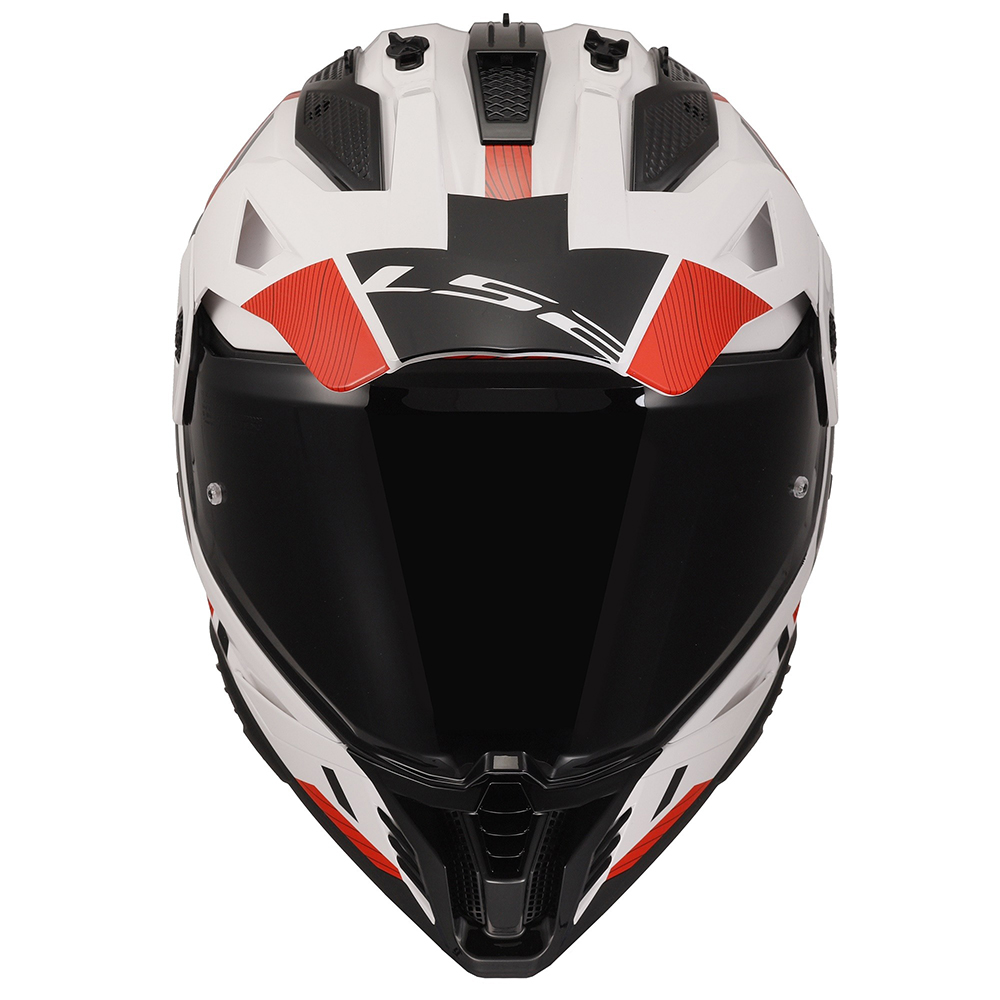 LS2 MX702 PIONEER II HELMET - HILL WHITE RED - Image 4