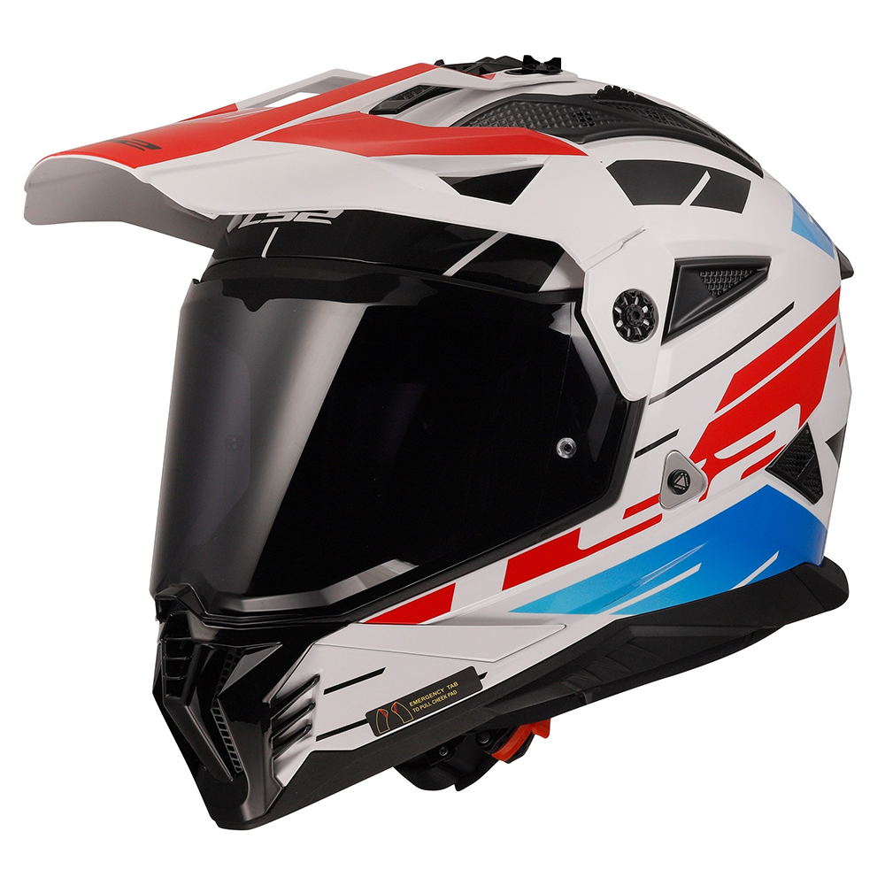 LS2 MX702 PIONEER II HELMET - NAMIB WHITE BLUE RED - Image 3