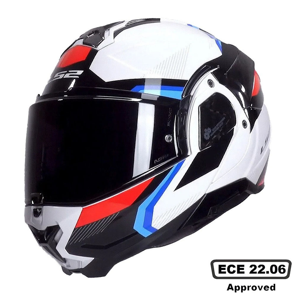 LS2 FF910 ADVANT II HELMET - TRIPLE WHITE BLUE RED - Image 2