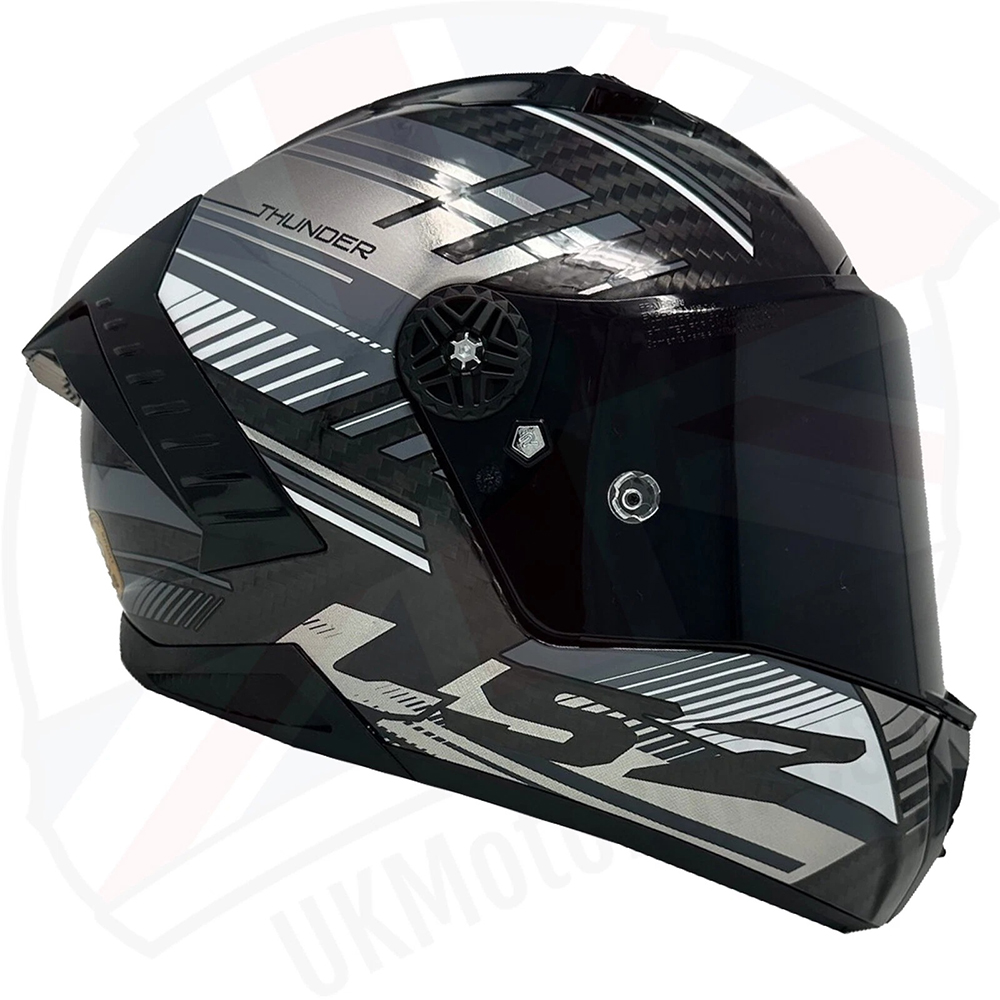 LS2 FF805 THUNDER CARBON HELMET - GREY BLACK - Image 4