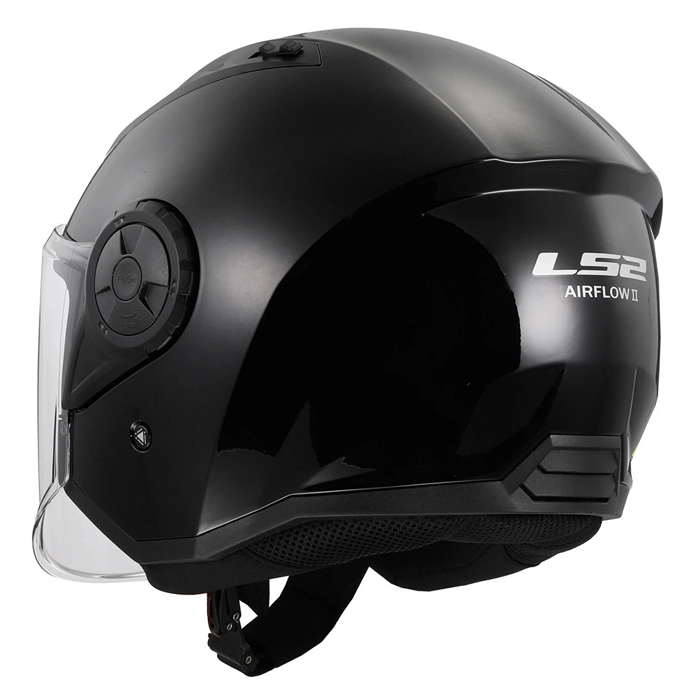 LS2 OF616 AIRFLOW II HELMET - GLOSS BLACK - Image 5