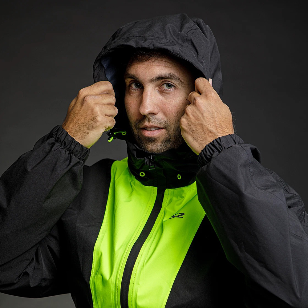 LS2 X-RAIN MAN JACKET - BLACK H-V YELLOW - Image 8